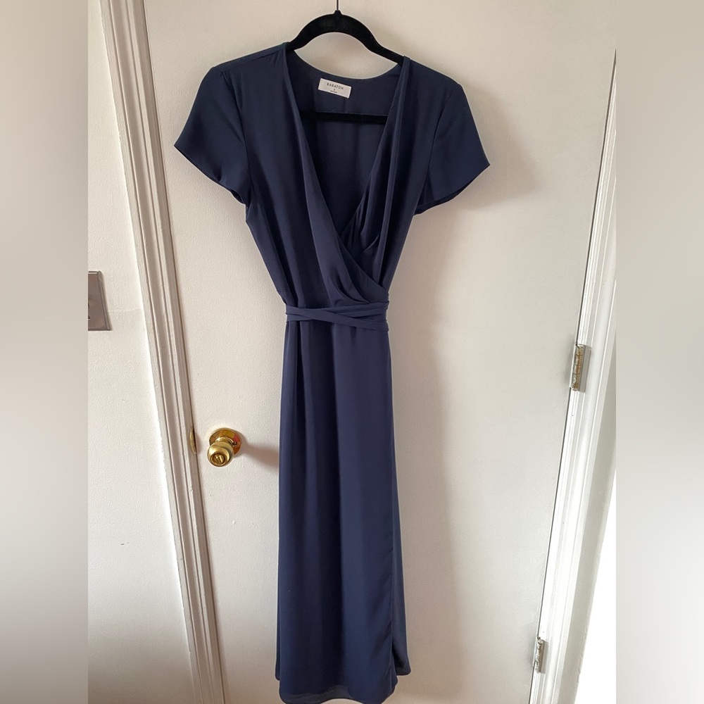 Stunning Navy Babaton wrap dress